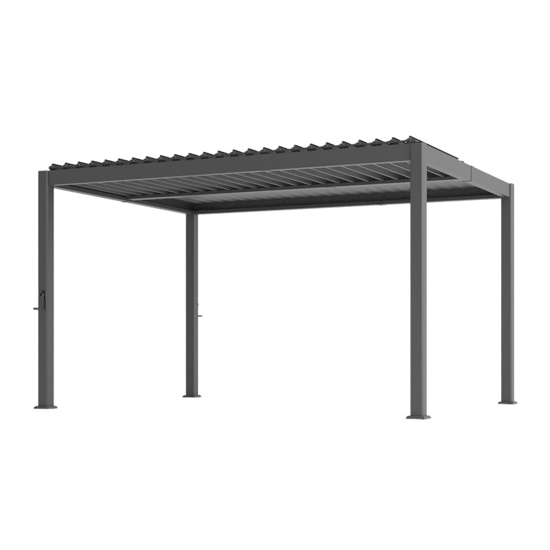 Outdoor Patio Adjustable Aluminum Pergola with Louvers, Rust-Free and Modern Design, 13 ft × 10 ft