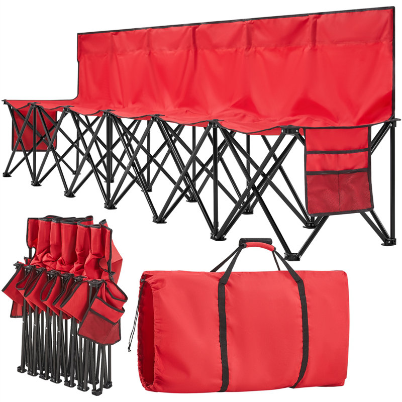 Kalel Folding Camping Bench, Red