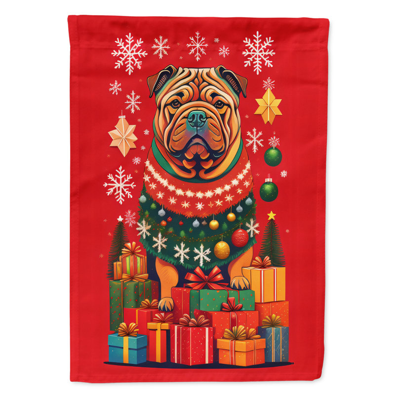 Drapeau de maison de Noël en polyester double face H 40 po x l 28 po