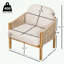 Fauteuil club d'extérieur en bois avec coussin-1028582229