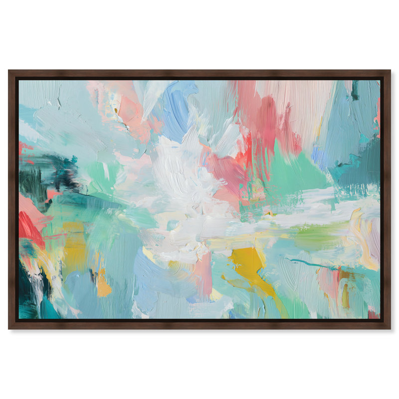 «Spring Mosaic I», reproduction d'art acrylique encadrée par Art Remedy, cadre noir, 45 x 30, H 31 po x l 46 po