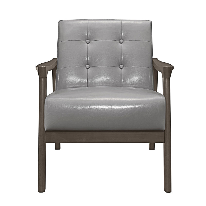 Fauteuil d'appoint capitonné à boutons Upholstery, Gris, Gris