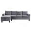 Ensemble de canapé modulaire pour salon avec méridienne en forme de L, porte-gobelet et main gauche avec méridienne de rangement moderne 4 places (gris)-1463976277
