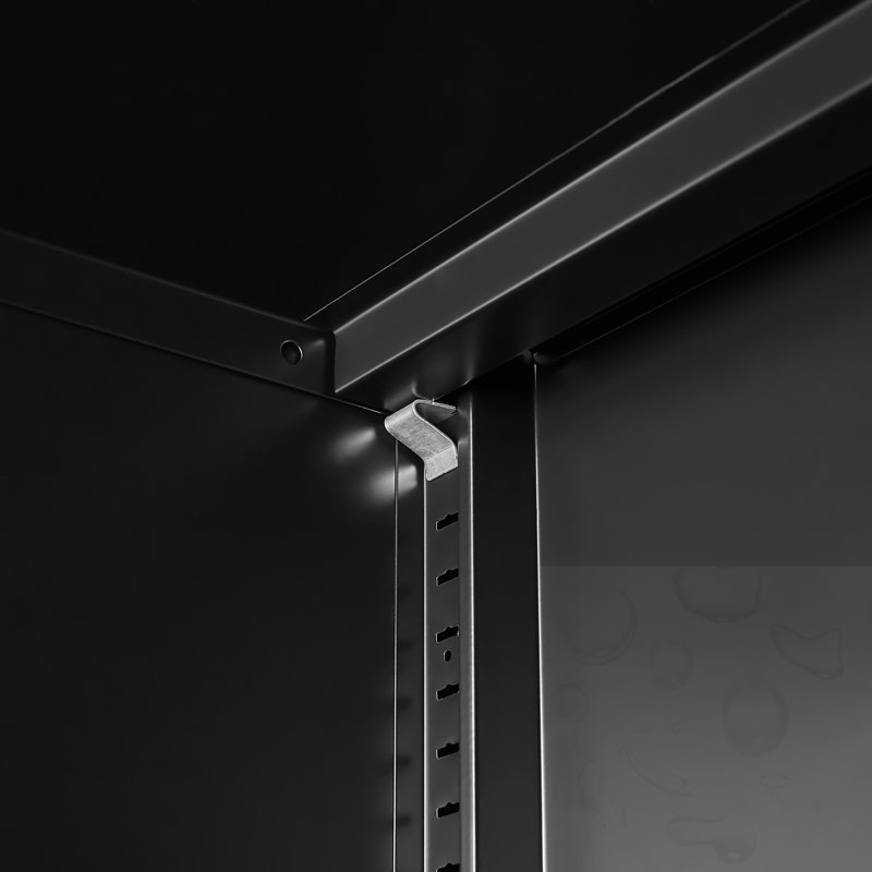 Metal Storage Locker Cabinet with Adjustable Shelves, Black