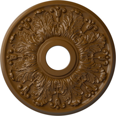 Médaillon de plafond Endurathane Apollo, DO 16 1/2 po x P 3 5/8 po x P 1 1/8 po (convient aux auvents jusqu'à 5 5/8 po), finition topaze fumée peinte à la main