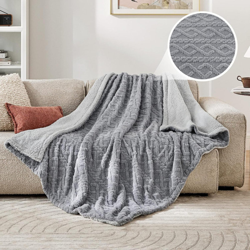 Jeté pour canapé Sherpa, Gris