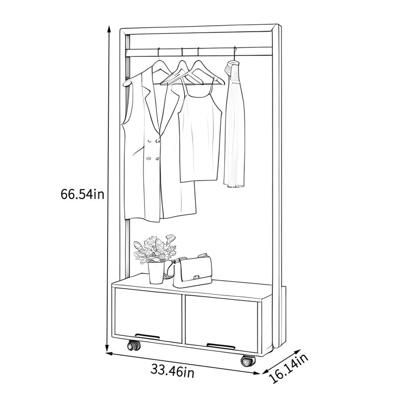Luxury Coat Rack with Storage