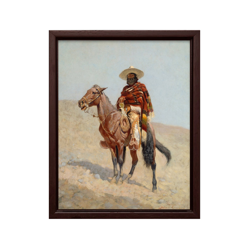Un Vaquero mexicain n ° 2, Canvas, 16"H x 20"W, Brown Framed