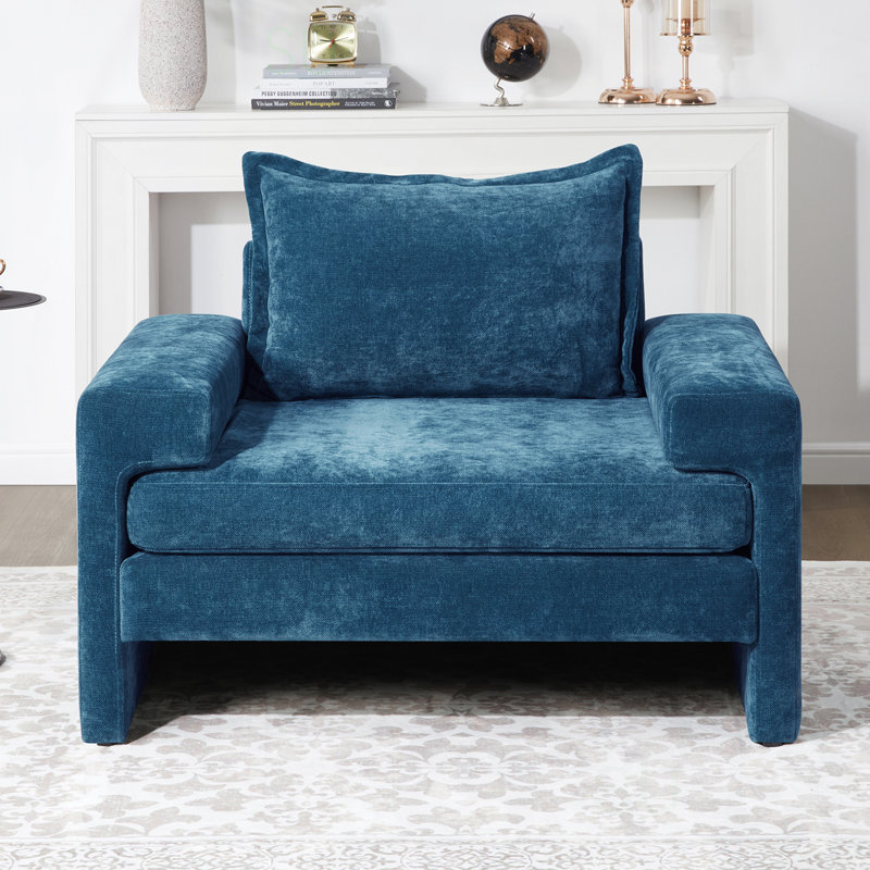 Fauteuil d'appoint 40,9 po Chenille, Bleu