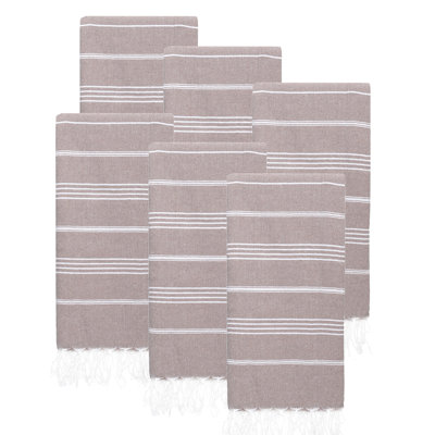 Ensemble de 6 serviettes pour lit de plage en coton turc Alize