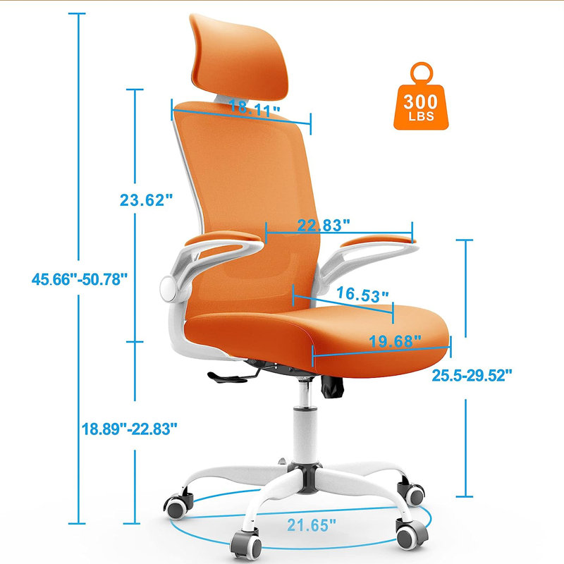 Lashey Task Chair, Carrot Orange