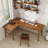 Rosewood L-Shaped Solid Wood desks-108070916-108070914