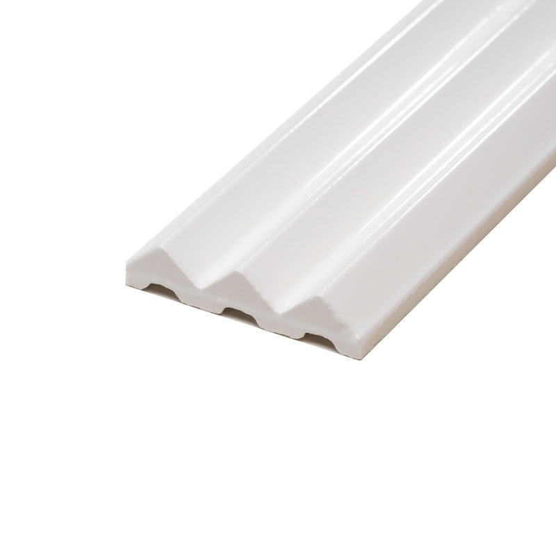 Bead 3" x 12" 3D Raised Fluted Subway Wall Tile, Bright White