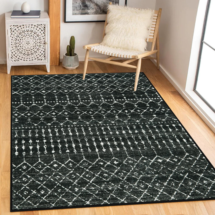 Linear Geometry Plush Area Rug – Modern Textured Accent with Non-Slip Base