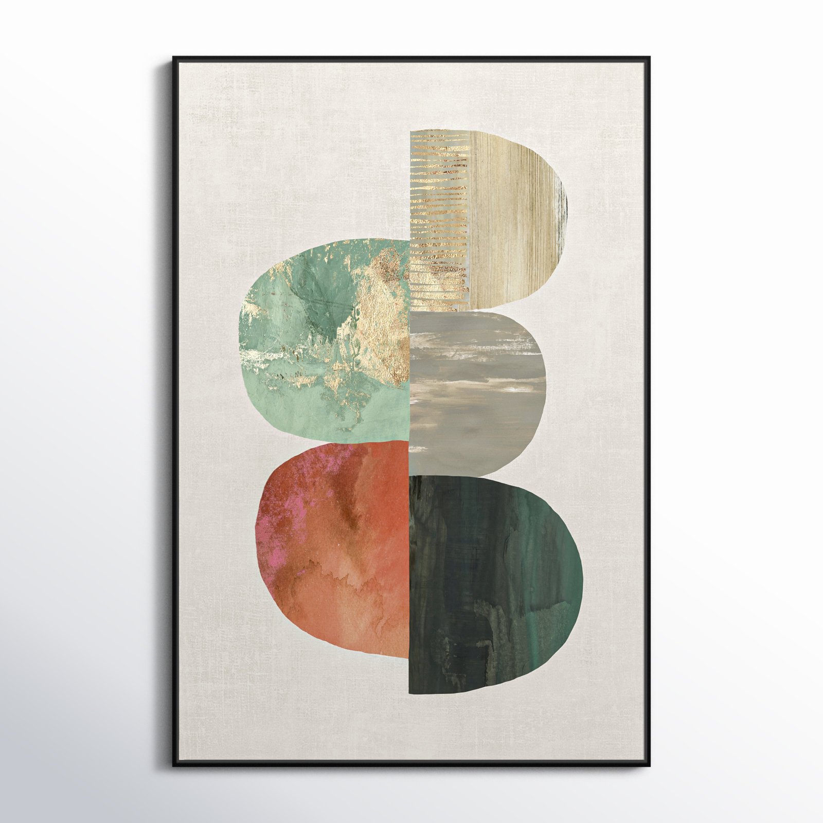 Evolving Energy I - Painting Print, Picture Framed Canvas, 61.5" H x 41.5" W, Black