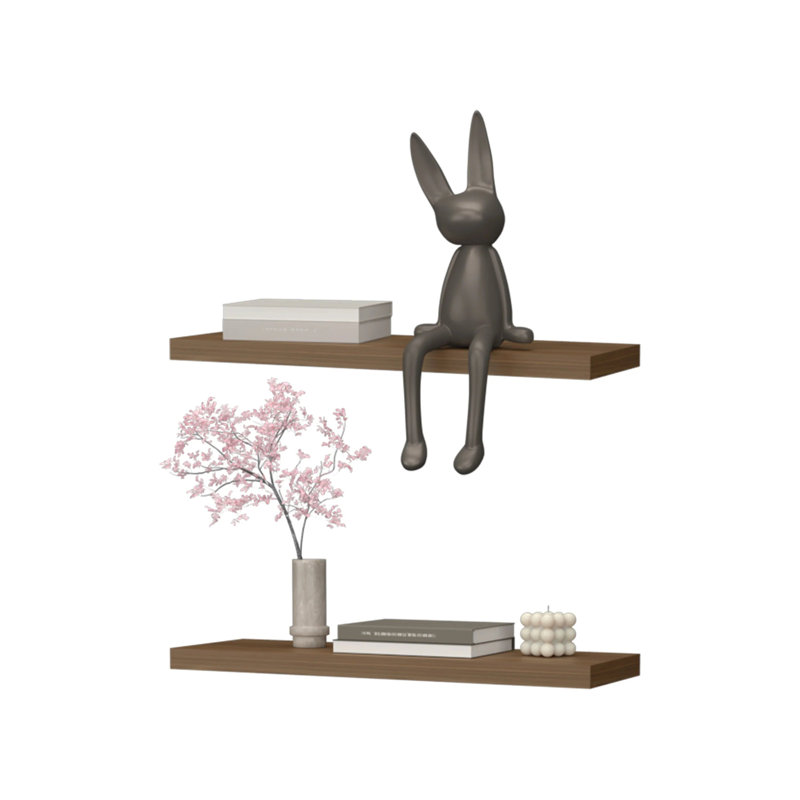 Floating Shelf, Set of 2, Mahogany, 1.50'' H x 31.50'' W x 9.80'' D