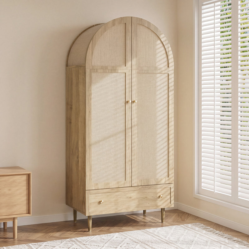 Elegant Wood Look Wardrobe, Clothes Cabinet,  Ideal for Bedroom, Guest Room or Dressing Room