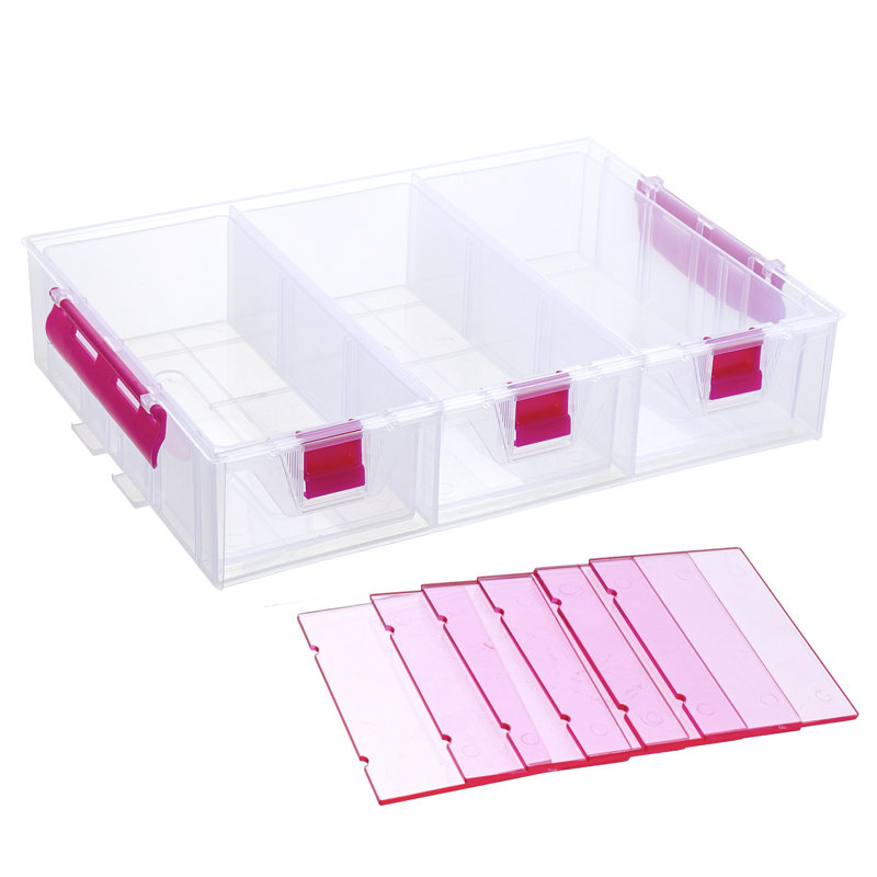 Accessoire de boîte de rangement rose et transparent