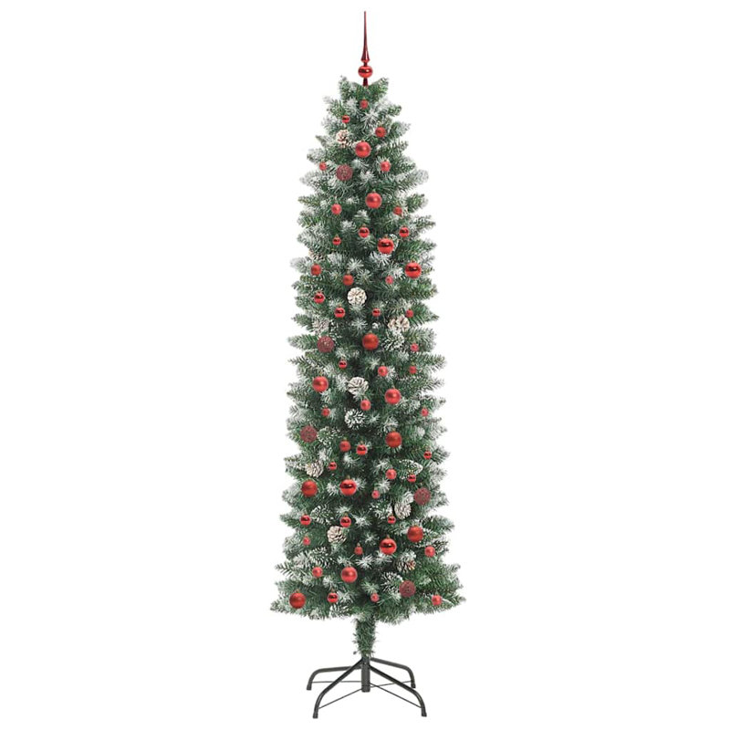 Artificial Slim Christmas Tree, 7.87' H, Red