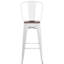 Tabouret de bar ou de comptoir en métal Marian avec dossier et siège en bois Marian-2101696429-2101696434-2127243145