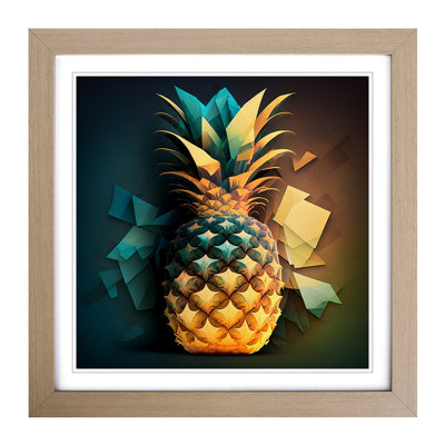 Pineapple Abstract - Single Picture Frame Print on Wood