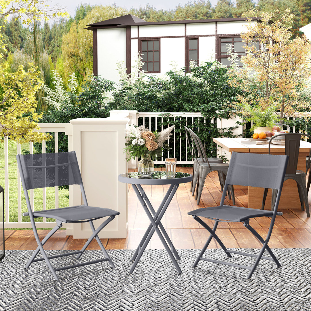Round 3-Piece 2-Person 50Cm L Outdoor Bistro Set