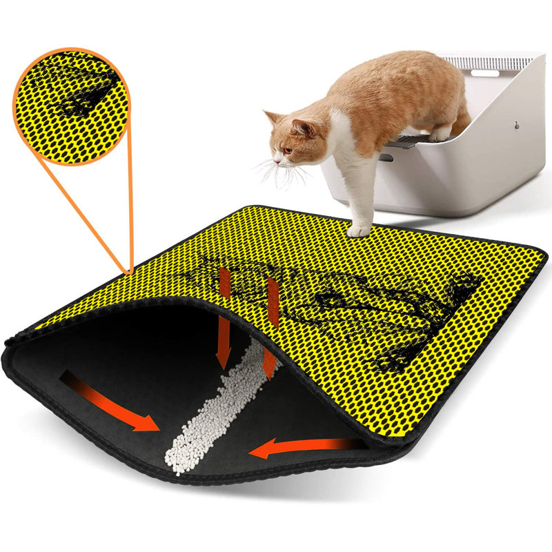 Premium Cat Litter Mat, 18 x 24 inches | 50% PVC / 50% Polyester, Machine Washable & Vacuum Friendly | Durable, Easy-Clean Design for Pet Owners | Protect Your Floors from Litter Messes