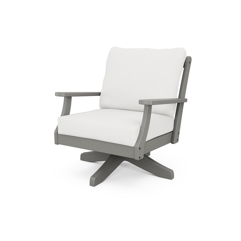 Fauteuil pivotant Braxton, Naturel, Gris foncé