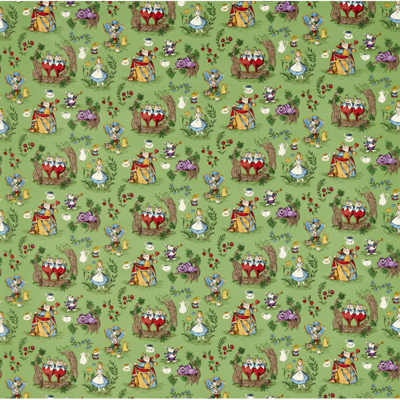Alice in Wonderland Fabric, Gumball Green