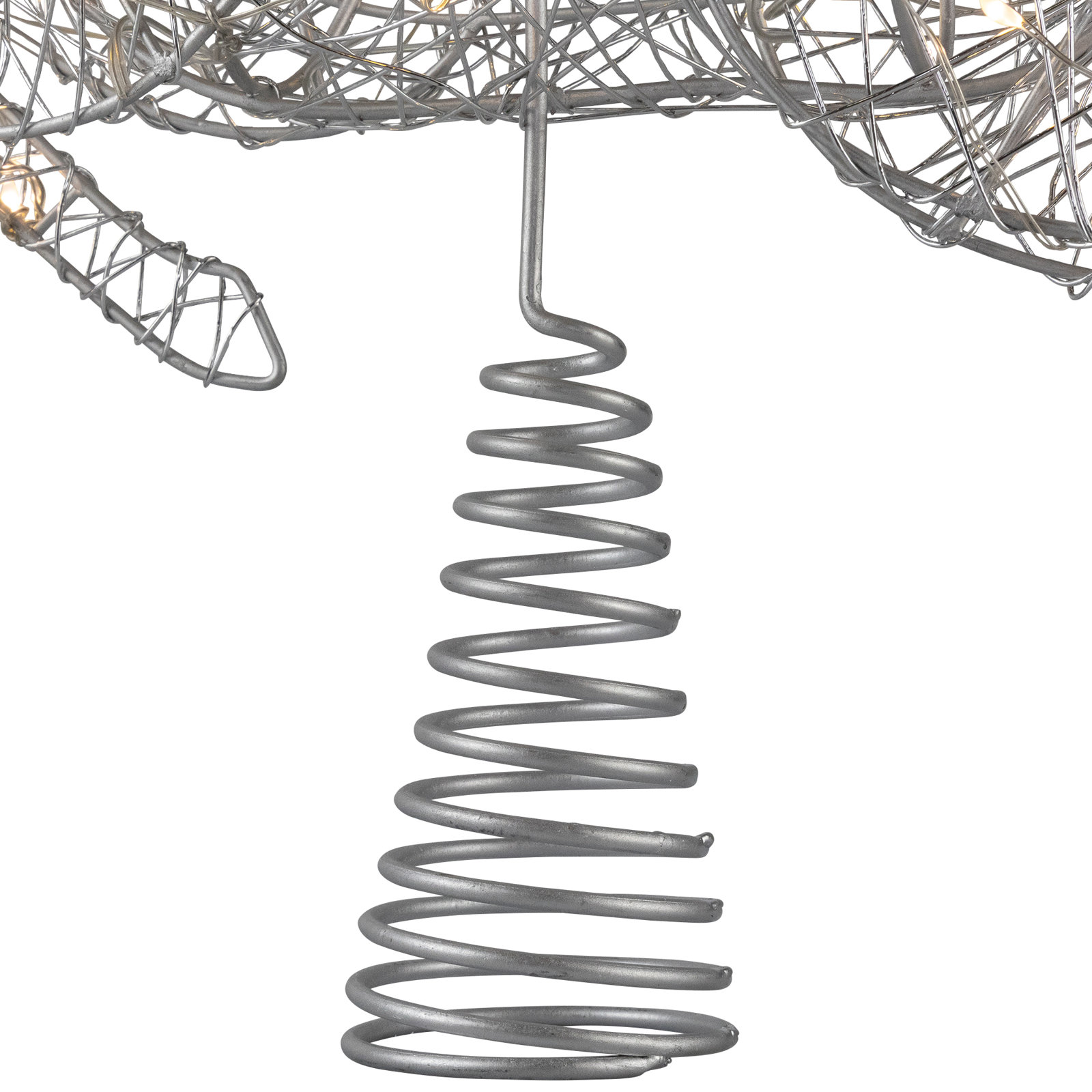 13" Pre-Lit Tree Topper, Silver