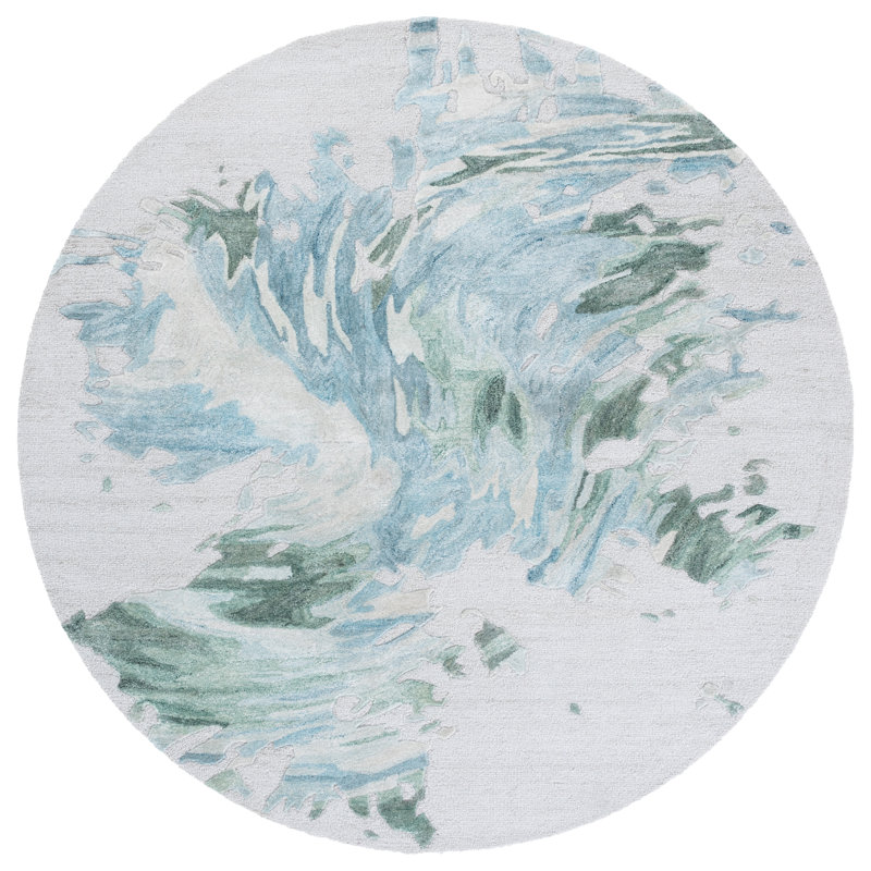 Jazzlin Hand Tufted Performance Abstract Rug, Round 6'