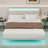 Velvet Fabric Floating Bed Frame with LED Lights-107141976-107141978
