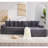110.75" Modular L Shaped Sofa, Corduroy Fabric Sectional Couch,With A Movable Footstool, Cup Holders,Bring 8 Throw Pillows,Side Pocket,Unfold Into A Bed-1047168109