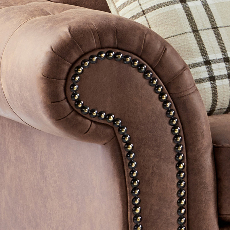 Oakland 118Cm Faux Leather Scroll Armchair