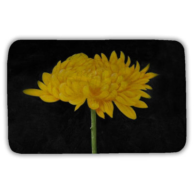 Chrysanthemum Bath Mat with Non-Slip Backing - Quick Dry Memory Foam Bathroom Rug - Absorbent - Modern Plush Spa-Style - Machine Washable