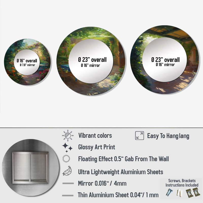 Miroir mural en aluminium Eliso