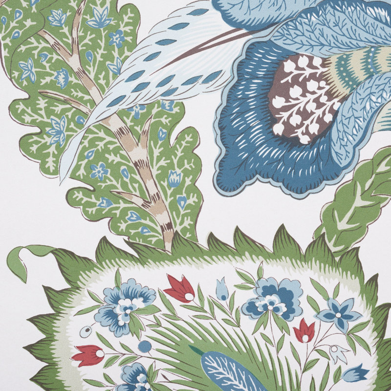 Schumacher x Timothy Corrigan Anjou Stripe Wallpaper, Emerald