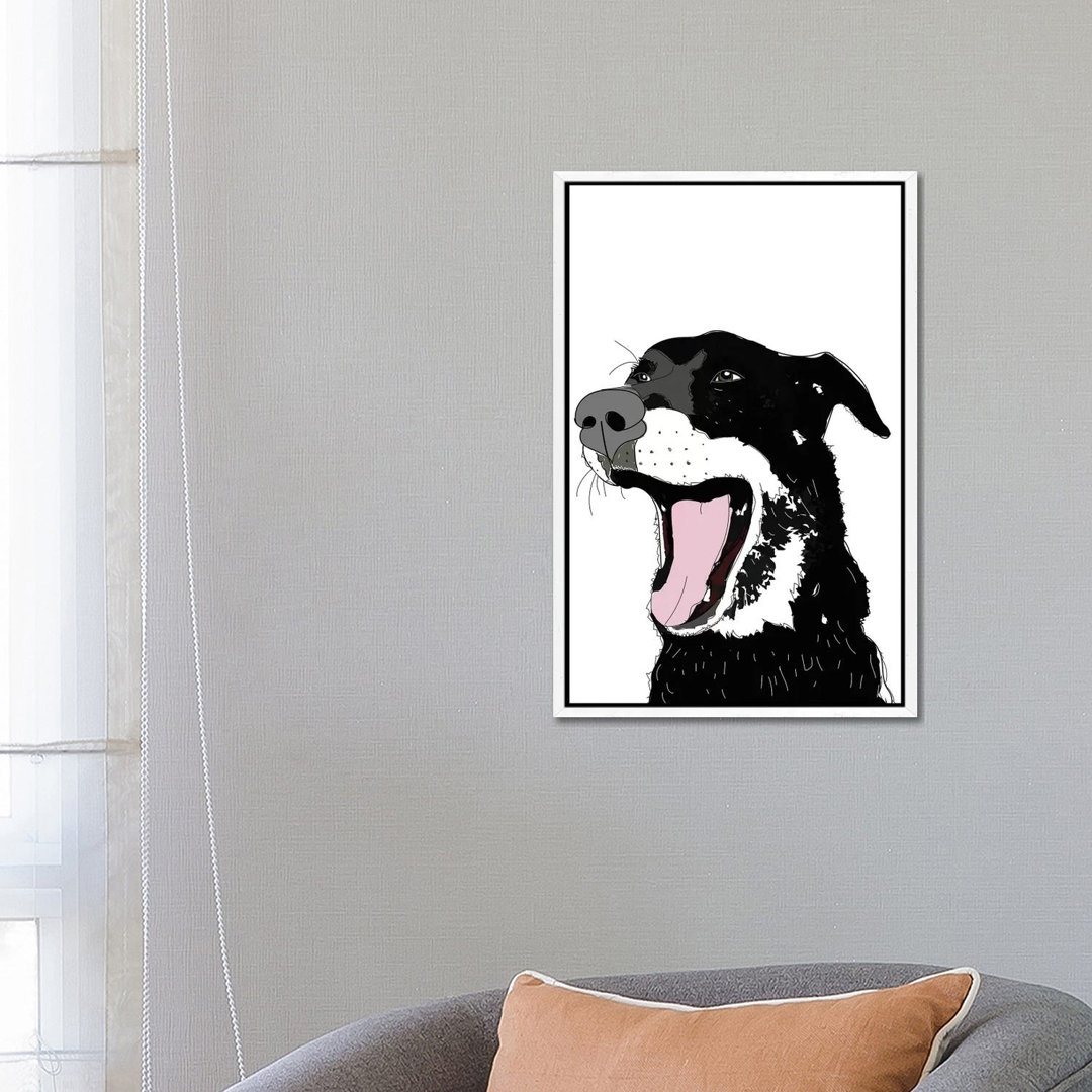 Black Lab Yelling von Sketch And Paws - Gallery-Wrapped Canvas Giclée