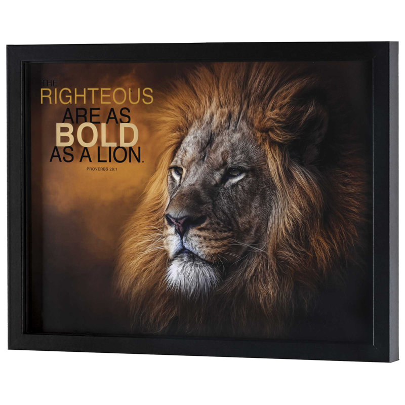 Framed Wall Art 16x12 Bold Lion Prov28:1