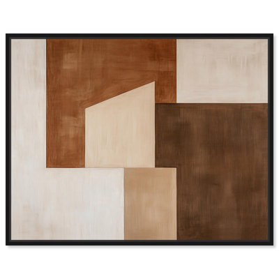 Brown Panels I Canvas Modern Boho Abstract by