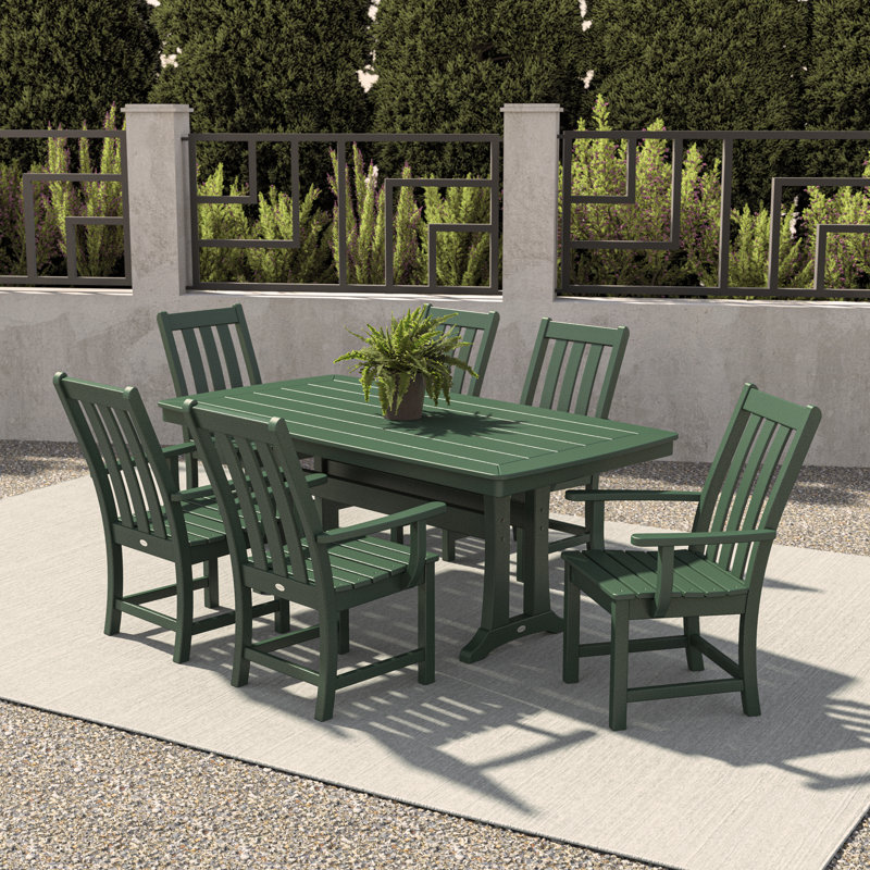 Vineyard 7-Piece Arm Chair Dining Set, Green
