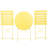 3 Pieces Patio Bistro Balcony Metail Chair Table Set-Yellow-1312781416