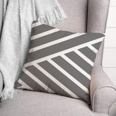 Housse et insert de coussin d'extérieur carré à rayures diagonales 5