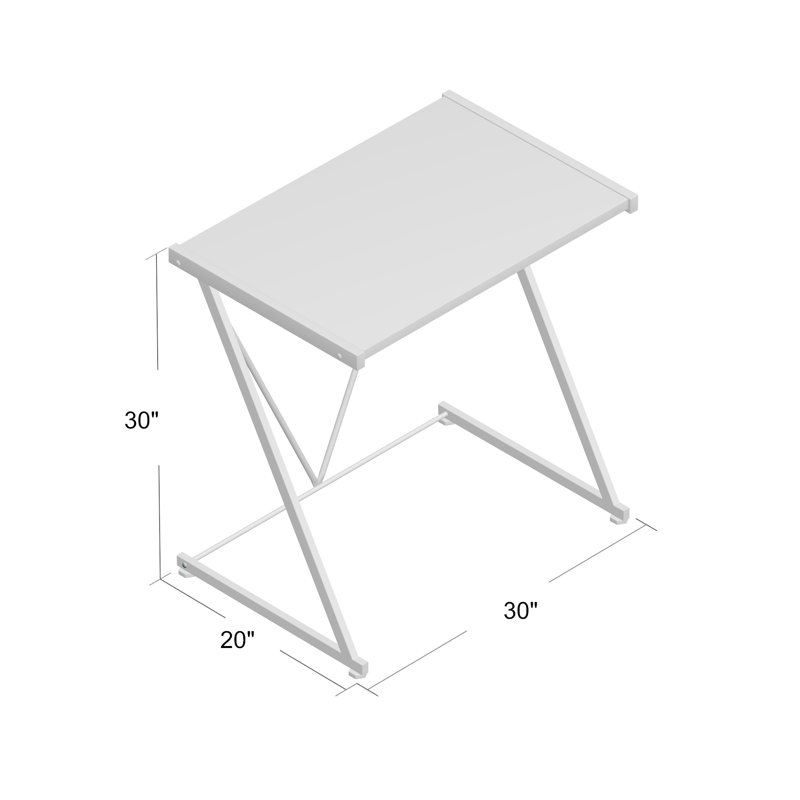 Metal Base Writing Desk, Silver