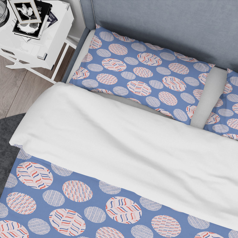 Blue Circle Pattern - Patterned Duvet Cover Set