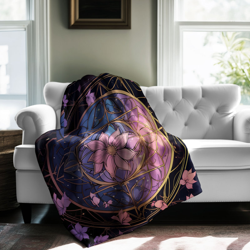 Celestial Witchy Elements - couverture en sherpa de qualité supérieure 1 pièce - reproduction d'art luxueuse, Lit simple