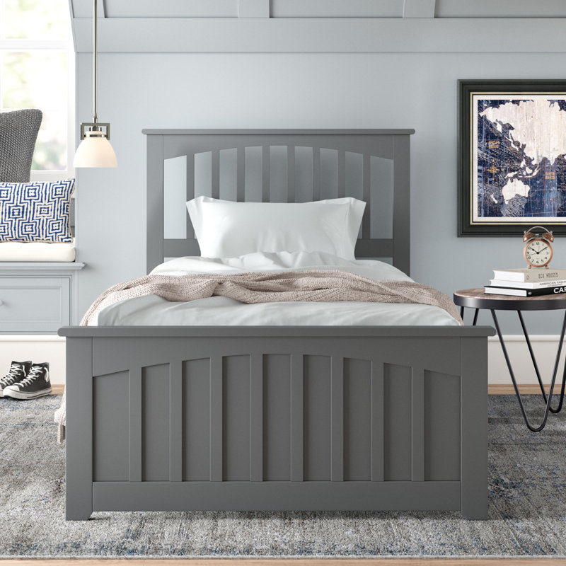 Huntsville Solid Wood Platform Bed with Slatted Headboard , Twin XL