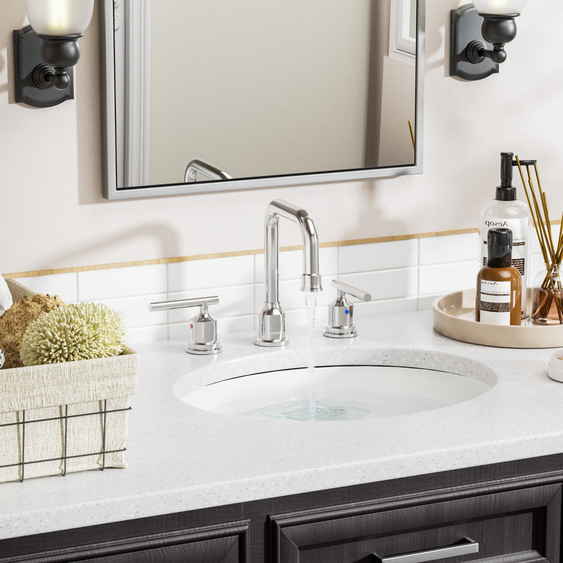 2-handle Bathroom Faucet with Drain Assembly, Chrome