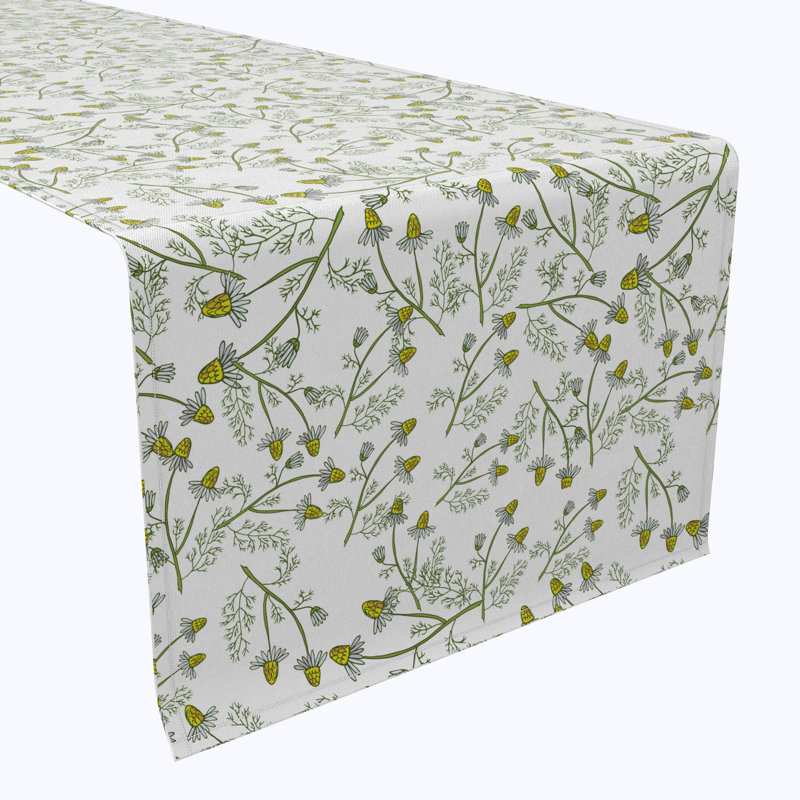 Table Runner, 100% Cotton, 16X108", Natures Flowers, 108" L x 16" W
