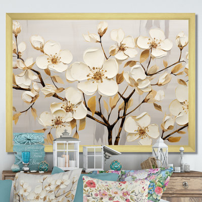 Dogwood Peacefulness sur toile or blanc